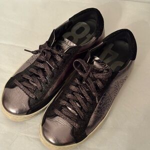 P448 sneakers metallic purple black lined size 37 excellent condition
